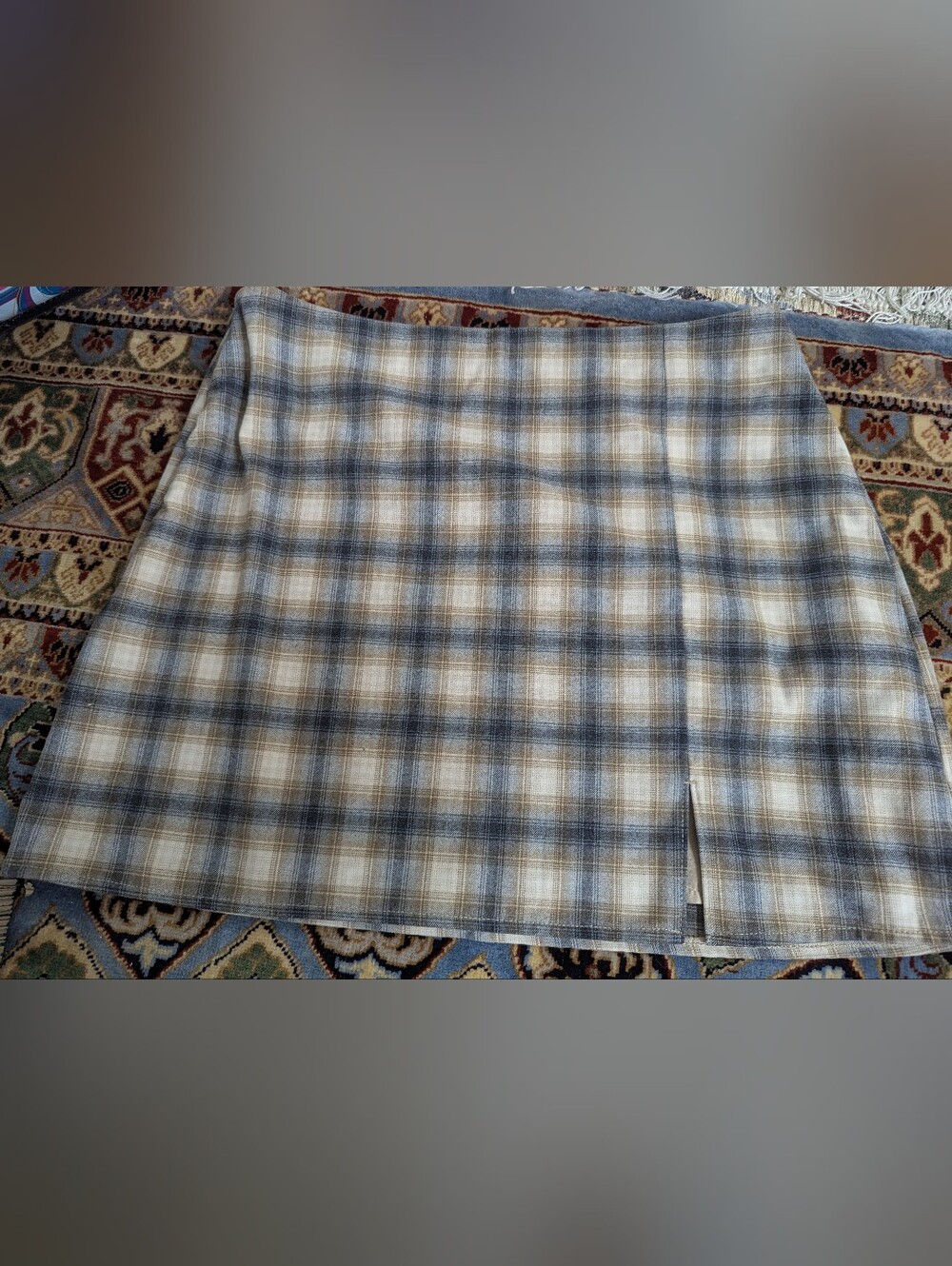 Old Navy Plaid Mini Skirt in Blue and Cream